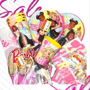 Barbie party table setup for 8+